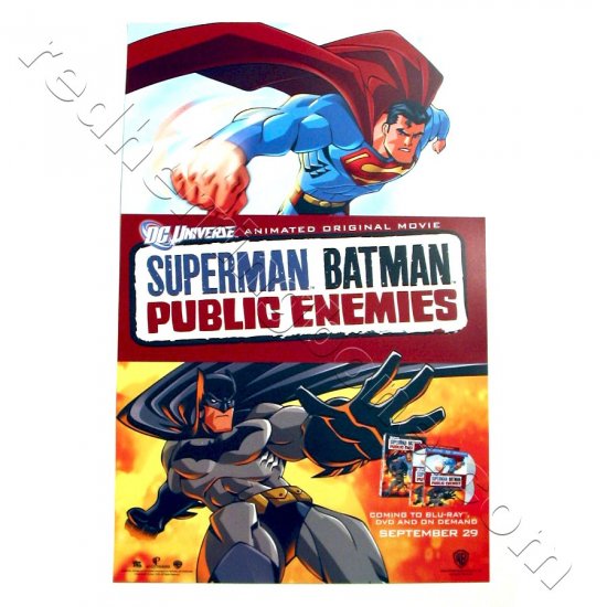 Superman Batman: Public Enemies - animated feature Promo Poster for DVD release (DC Universe) NEW