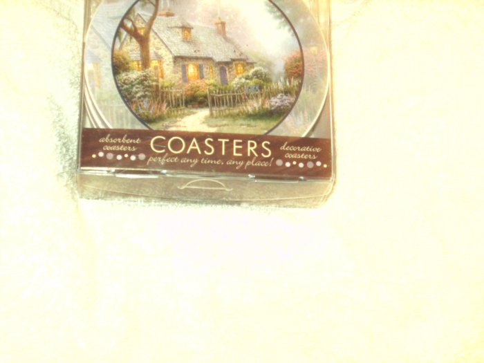 Thomas Kinkade Stoneware Coasters NEW
