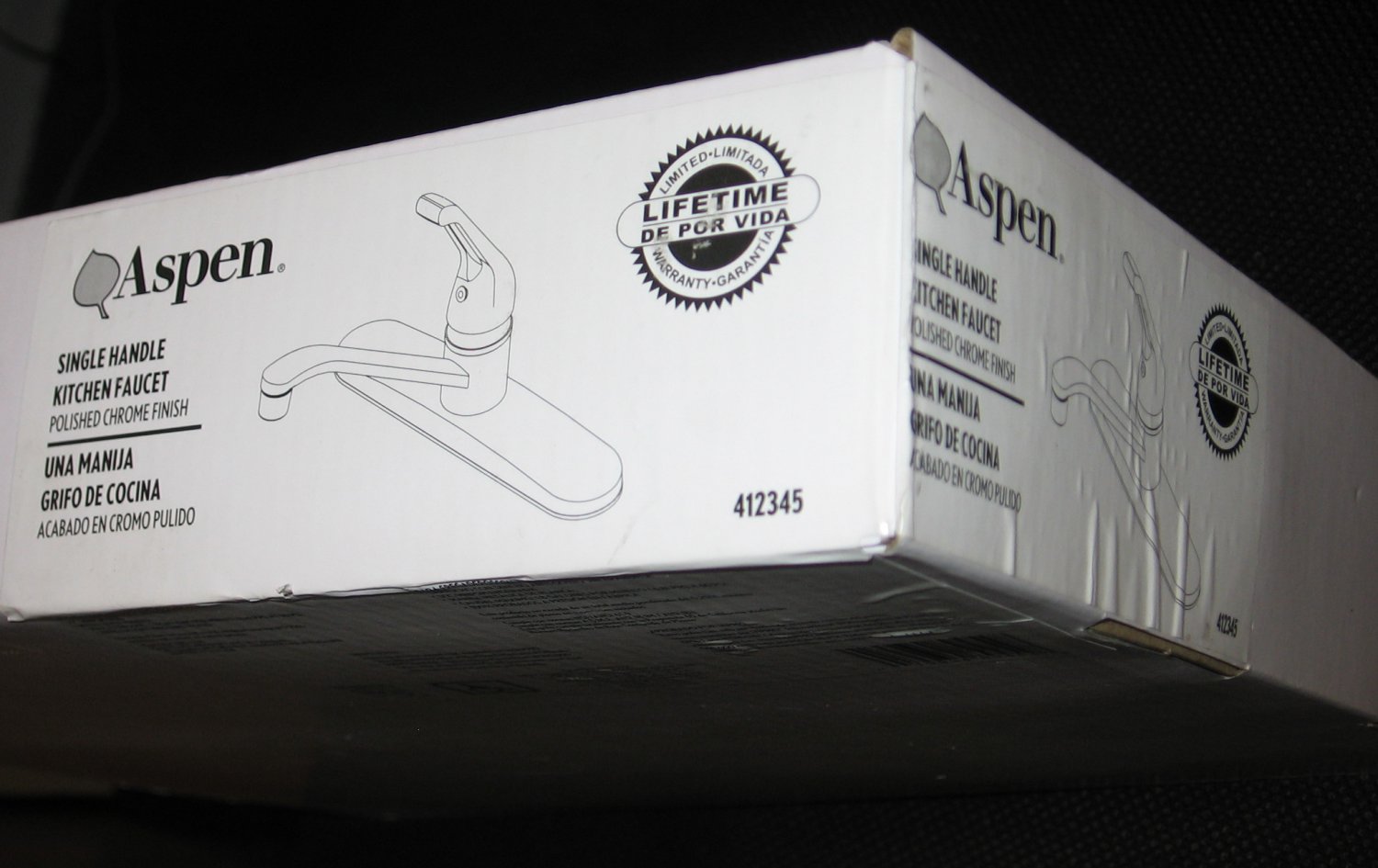 Aspen Bradshire Euroloop Single Handle Chrome Kitchen Faucet 412345 NEW