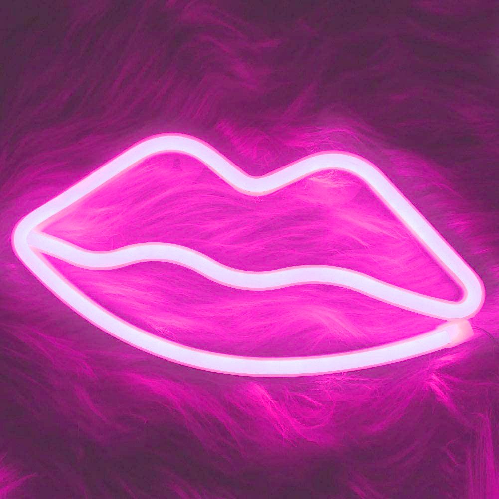 Pink Lips Led Neon Sign Pink Lips Wall Light