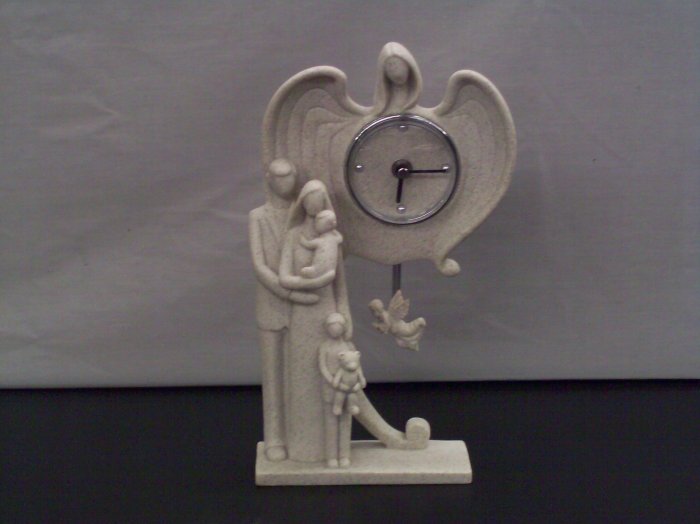 Guardian Angel with Family Clock