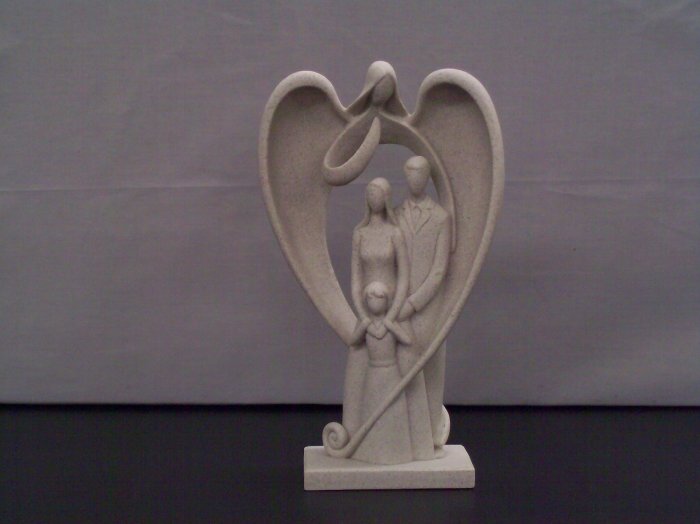 Guardian Angel Protecting a Young Family Sculpture "Great Gift For New Family"