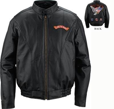 Genuine Leather Motorcycle Jacket with Patches