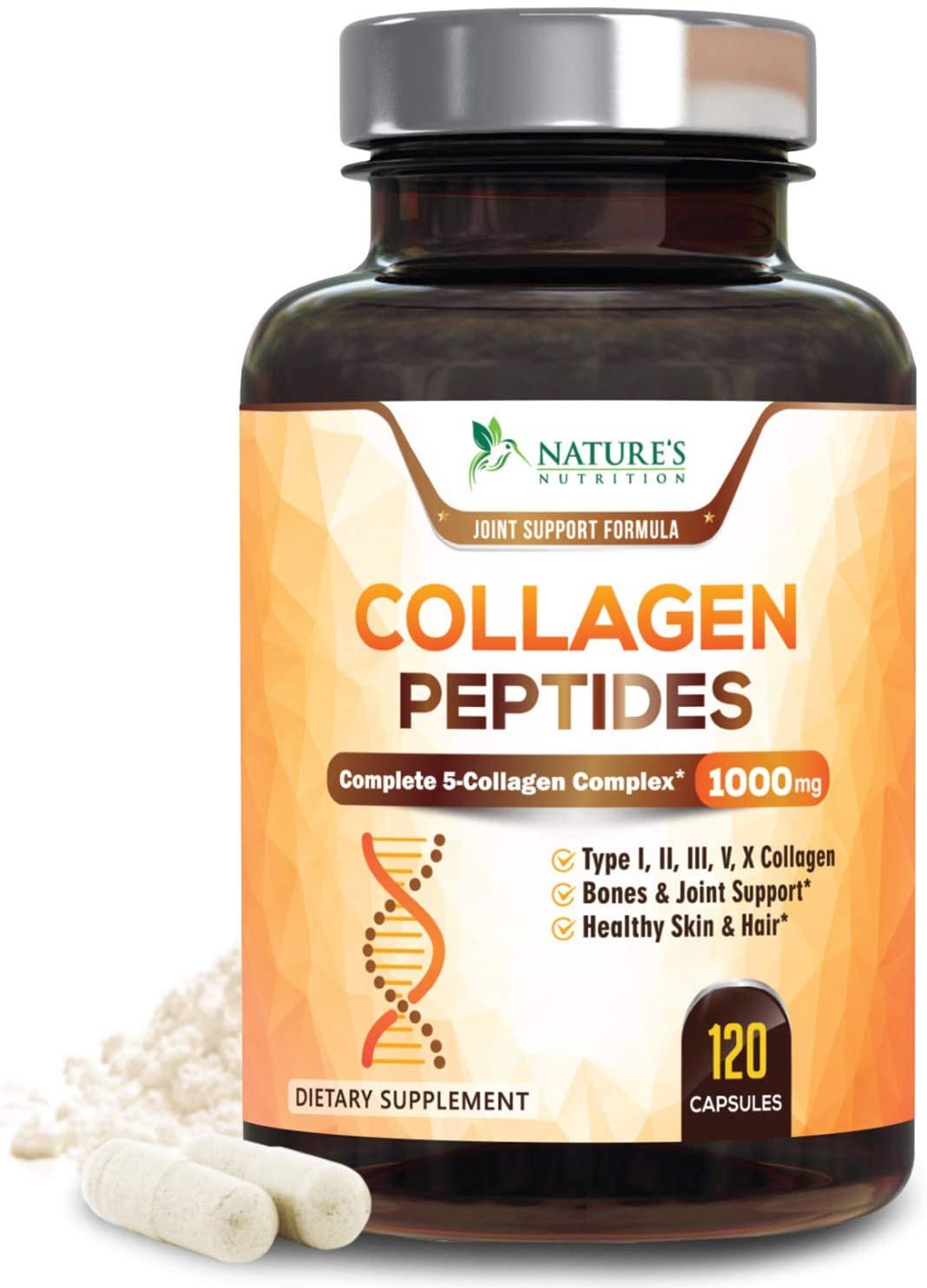 Collagen Capsules Multi Collagen Peptides 1000mg Types 1 2 3 5 10