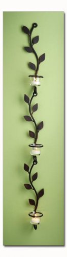 Luca Bella Home 3pc Rustic Leaf Multi-Chain Wrought Iron Sconces