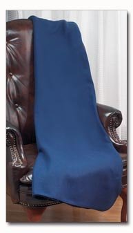 Maxam Navy Polyester Fleece Throw