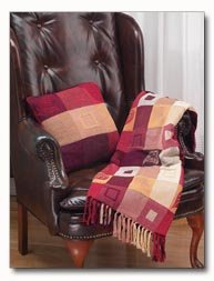 Maxam Red Pattern Pillow and Blanket