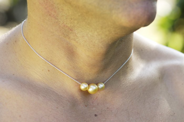 Men's Gold South Sea Philipine Pearl Choker