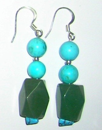 Turquoise with green Aventurin earrings
