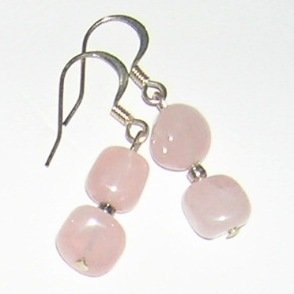 Rose Quarts small earrings