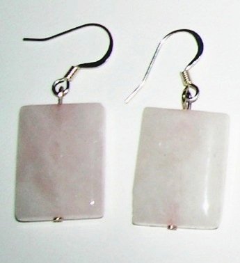 Rose Quarts big earrings