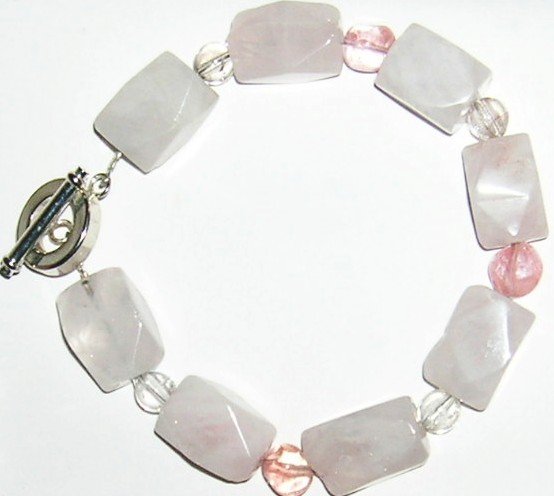 Rose and Cherry Quarts bracelet