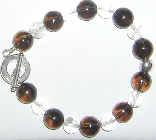 smoky and clear Quarts bracelet