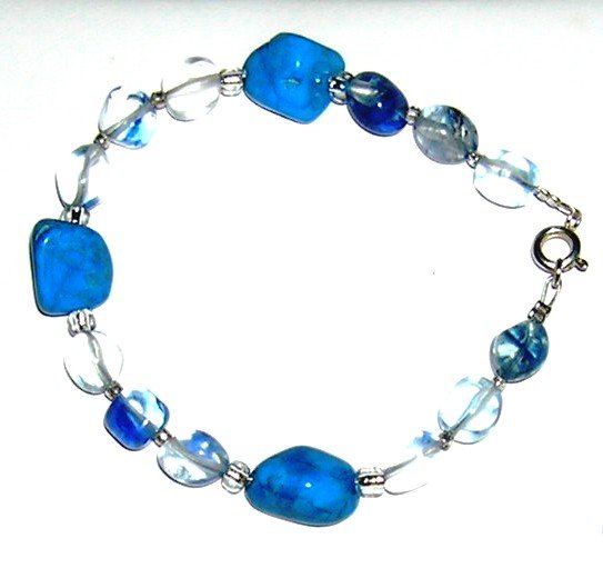 Blue Quartz with Turquoise Howalite bracelet