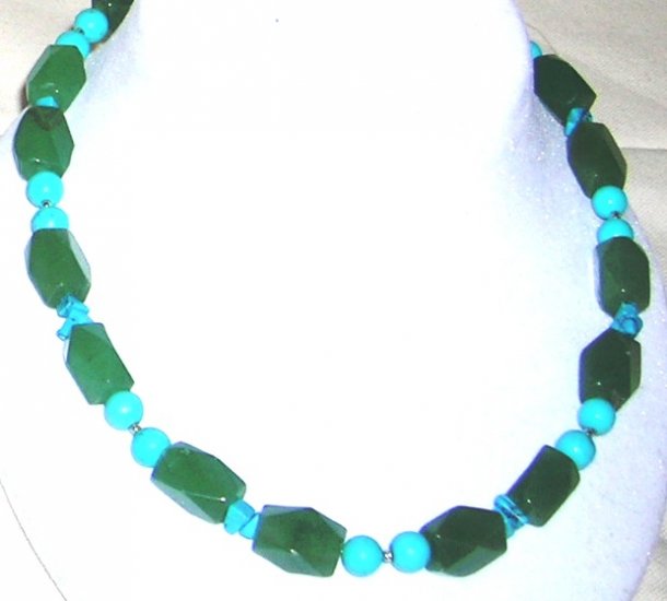 Turquoise with green aventurin necklace