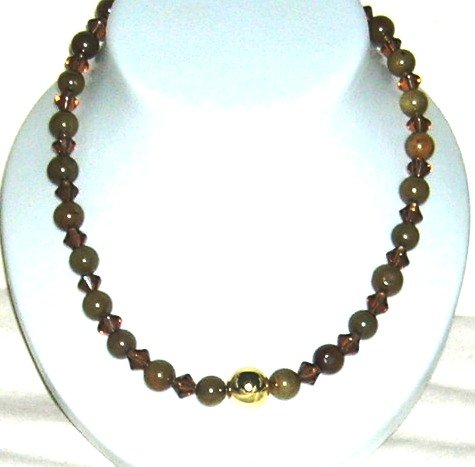 Brown Jade with brown Crystals