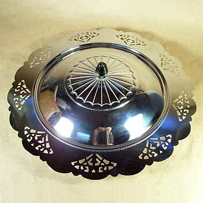 Vintage 1930's? Art Deco Chrome Metal Centerpiece Bowl
