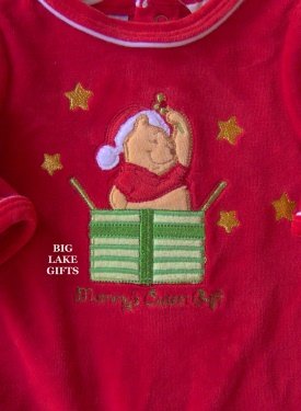 Winnie The Pooh Christmas Outfit 0 - 3 Mos NWT Girl or Boy
