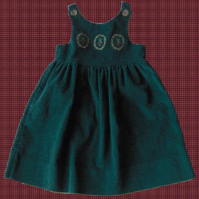 Kelly's Kids Green Corduroy Jumper Dress Holiday Size 3 3T