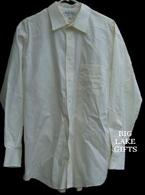 Burberrys Off-White Button Front Dress Shirt 16 1/2 32