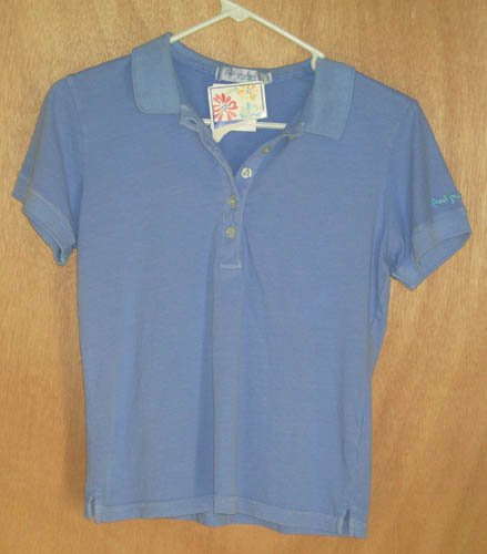 Fresh Produce Peri Blue Polo Top Size Small S NEW