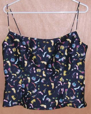 Talbot Runhof $535 Shoe Purse Print Top 12 42 NEW Shirt