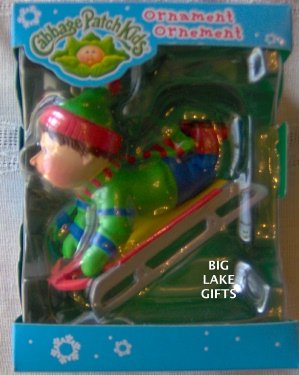 Cabbage Patch Kids Ornament Boy on Sled 2005 AG NEW