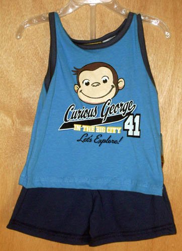 Curious George 2pc Shorts & Shirt Outfit Size 18 Months New