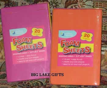 40 Assorted Colors FOAM SHEETS 5 1/2" x 8 1/2" NEW