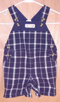 Gymboree Lawn Party Plaid Shortalls 6 - 12 Months Boys