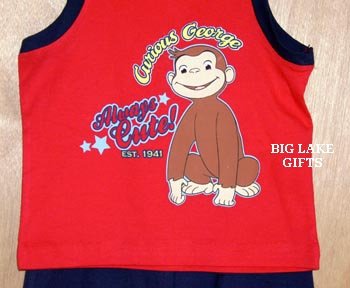 Curious George Outfit Shirt & Shorts Size 18 Months NEW