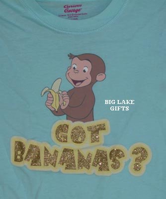 Curious George Monkey GOT BANANAS? Shirt 10/12 Top NEW