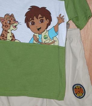 Go Diego Go 2pc Outfit Shorts & Shirt Top Size 4 4T NEW