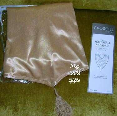 Croscill Waterfall Valance Capri Satin Gold NEW