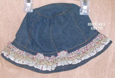Gymboree Snow Angels Denim Ruffled Hat L/XXL 5 - 7 Yrs