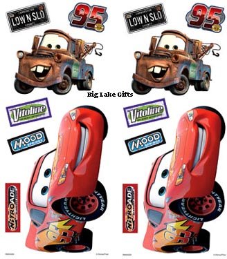 Disney CARS Wall Stickers WALLIES McQueen & Mater NEW