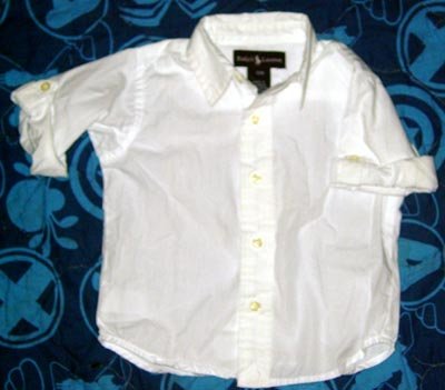 Ralph Lauren White Dress Shirt Girl's Size 12 Months Top