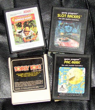 ATARI Lot of 4 Original Games Pac-Man Donkey Kong