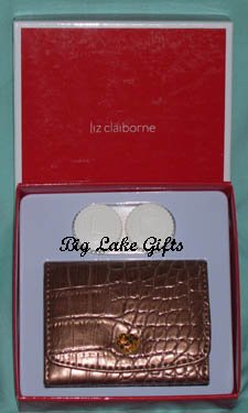 $20 Liz Claiborne Mirror Contact Lens Case Bronze NEW