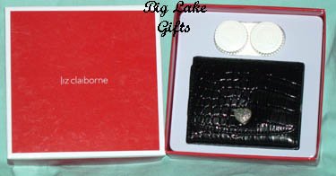 $20 Liz Claiborne Mirror Contact Lens Case Black NEW