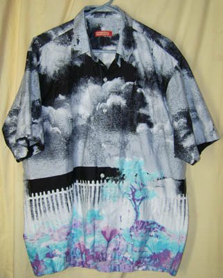 Jack Carroll Signed Button Front Artsy Shirt Size XL