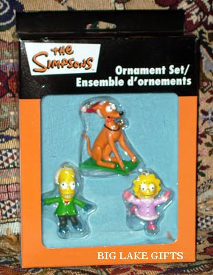 The Simpsons 3 Pc Holiday Christmas Ornament Set NEW