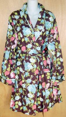 Joe Boxer Warm Burgundy Floral Robe Medium M NEW