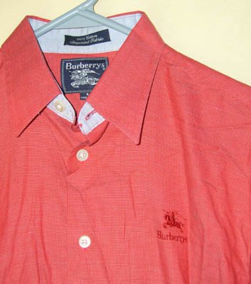 Burberrys Red Button Front Shirt Men's Size Small S