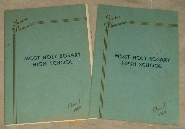 Most Holy Rosary High School Senior Memories Yearbooks Class of 1940