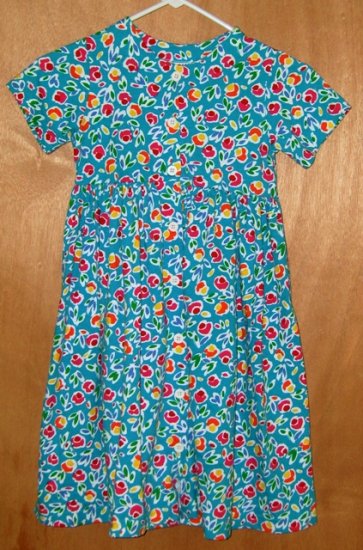 Kelly's Kids Blue Floral Dress Size S 5 6 Free Shipping