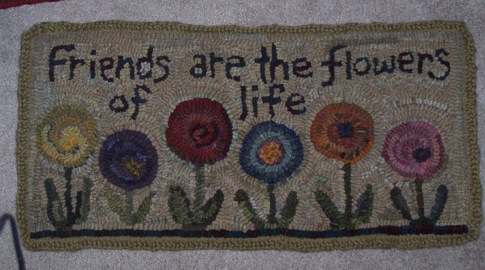 FLOWERS OF LIFE - Rug Hooking pattern on linen