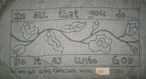 UNTO GOD - Primitive Rug Hooking Pattern on Linen