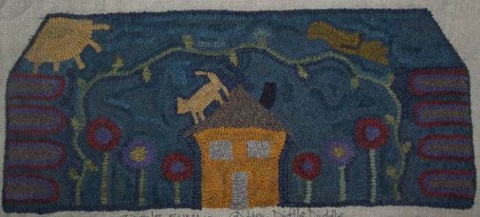 SIMPLE SUMMER - Primitive Rug Hooking Pattern on linen