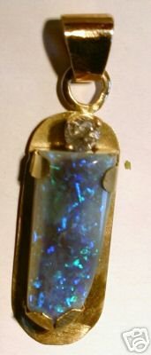 Large 7.5 ct. Black Opal & 1/4 ct. Diamond Pendant